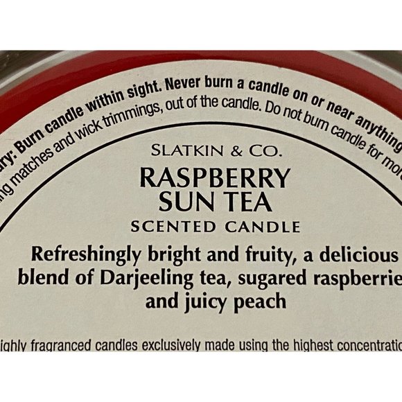 Bath & Body Works Slatkin RASPBERRY SUN TEA 3-Wick Candle 14.5 oz Retired RARE - Picture 8 of 11